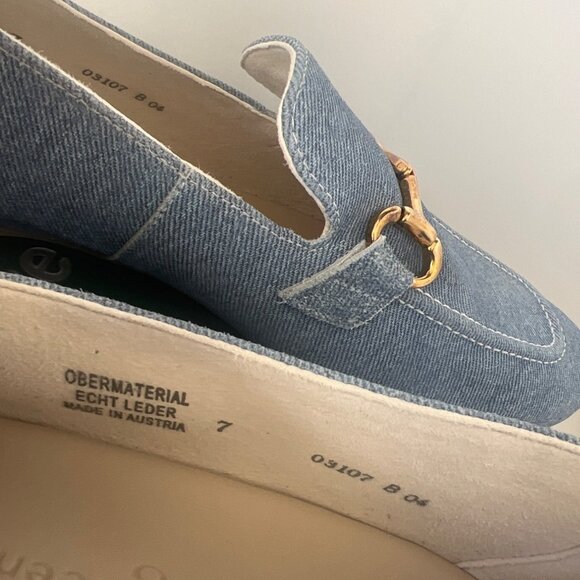 Paul Green Jean Loafers Denim Leather Flats Women Size 9.5 - Picture 7 of 8